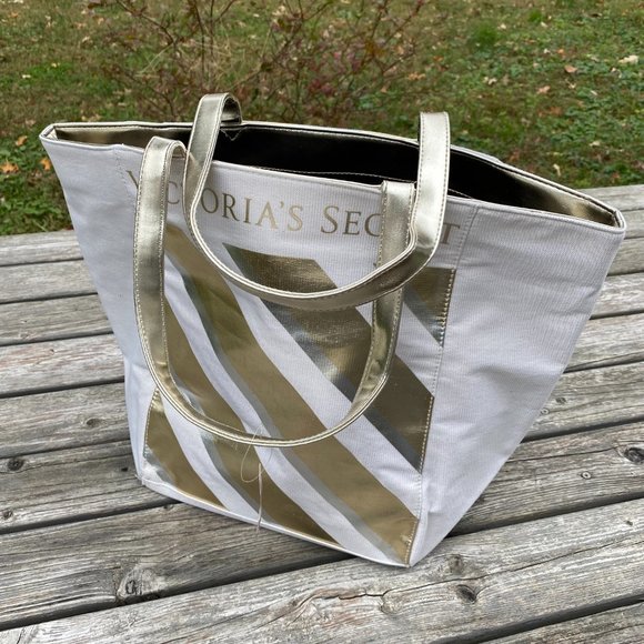 Victoria's Secret Metallic Striped Tote Bag - Picture 5 of 16